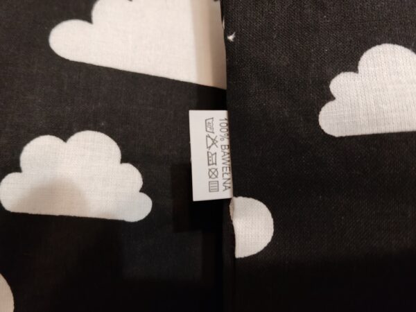 Komplet 2 szt poszewki 40x40 cm czarne chmurki skandynawski wzór 100% bawełna HandmadebyAmia