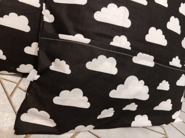 Komplet 2 szt poszewki 40x40 cm czarne chmurki skandynawski wzór 100% bawełna HandmadebyAmia
