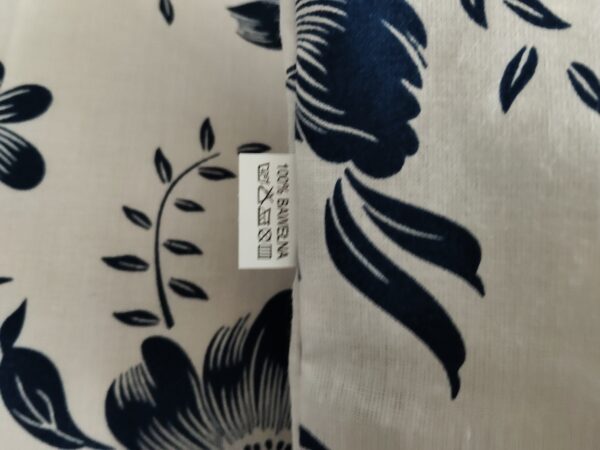 .💙💙Komplet 2 szt poszewki 40x40 cm granatowe kwiaty na białym tle eleganckie 100% bawełna HandmadebyAmia