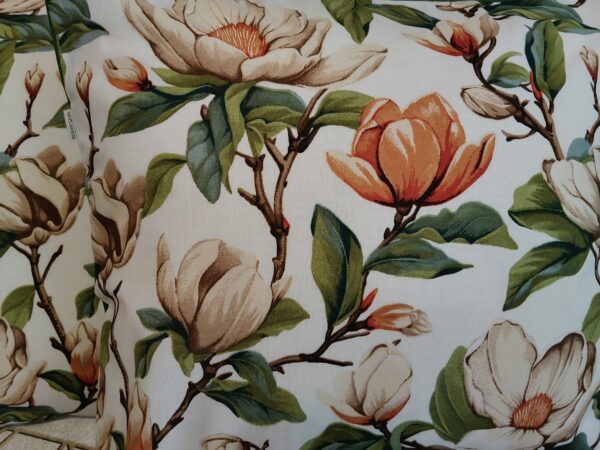 🌸🌿Komplet 2 szt poszewki 40x40 cm magnolie zielone eleganckie kwiatowe 100% bawełna HandmadebyAmia