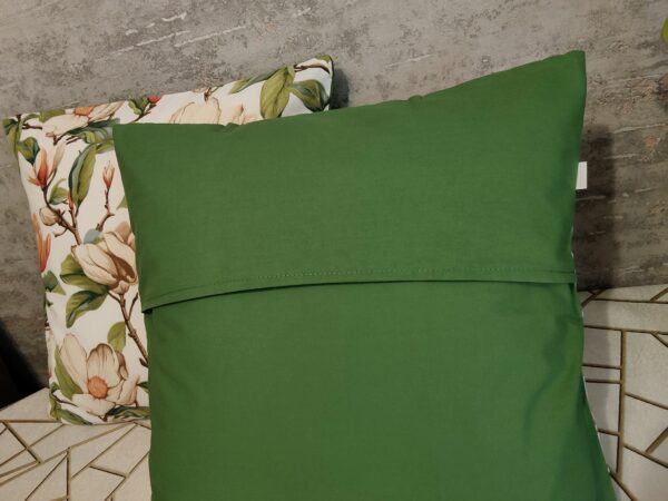 🌸🌿Komplet 2 szt poszewki 40x40 cm magnolie zielone eleganckie kwiatowe 100% bawełna HandmadebyAmia