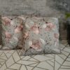 .🪷🌺Komplet 2 szt poszewki 40x40 cm kwiaty szare eleganckie boho 100% bawełna HandmadebyAmia