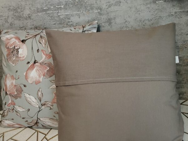 .🪷🌺Komplet 2 szt poszewki 40x40 cm kwiaty szare eleganckie boho 100% bawełna HandmadebyAmia