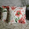 🌸🌿🍃🌸Komplet 2 szt poszewki 40x40 cm kwiaty czerwone eleganckie kwiatowe 100% bawełna HandmadebyAmia