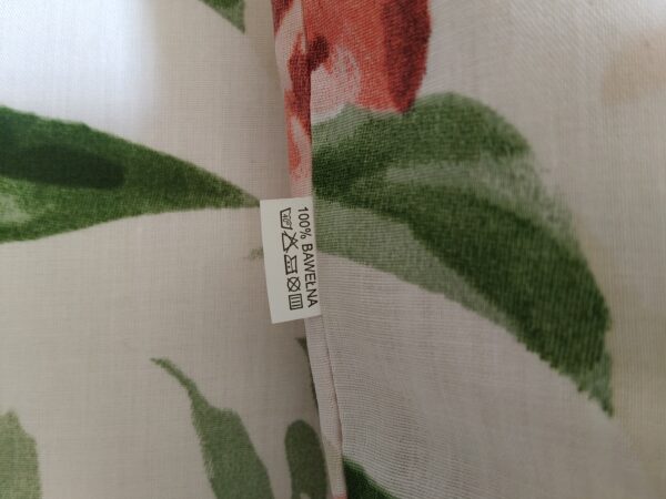 🌸🌿🍃🌸Komplet 2 szt poszewki 40x40 cm kwiaty czerwone eleganckie kwiatowe 100% bawełna HandmadebyAmia