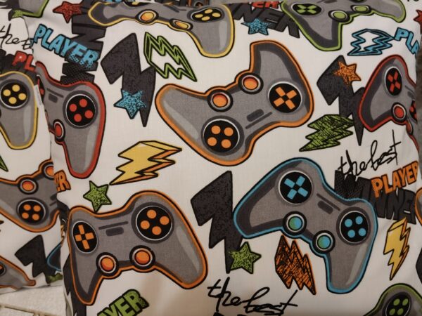 🎮🎮Komplet 2 szt poszewki 40x40 cm pady gamingowe dla gracza szare 100% bawełna HandmadebyAmia