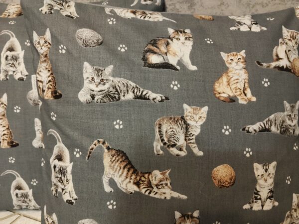 🐾🐈😽😸😻🐾Komplet 2 szt poszewki 40x40 cm koty szare dla miłośnika kotów 100% bawełna HandmadebyAmia