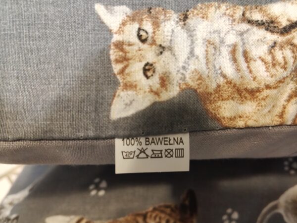 🐾🐈😽😸😻🐾Komplet 2 szt poszewki 40x40 cm koty szare dla miłośnika kotów 100% bawełna HandmadebyAmia
