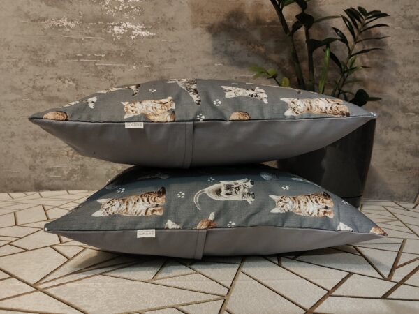 🐾🐈😽😸😻🐾Komplet 2 szt poszewki 40x40 cm koty szare dla miłośnika kotów 100% bawełna HandmadebyAmia