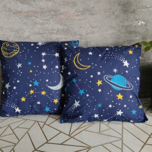 💫☪️⭐🪐Komplet 2 szt poszewki 40x40 cm kosmos gwiazdy planety granatowe 100% bawełna HandmadebyAmia