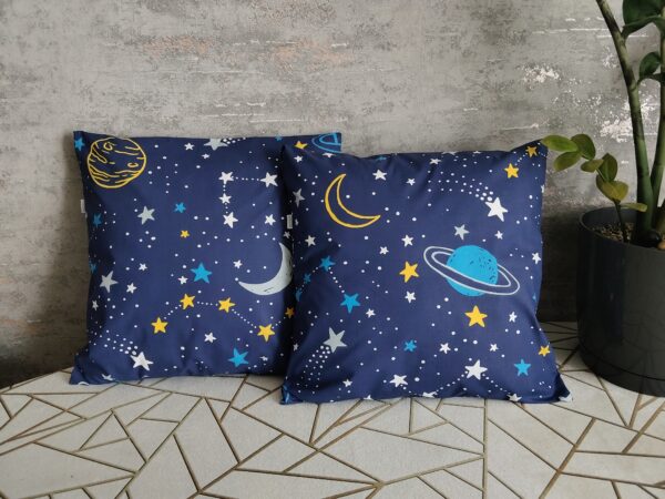 💫☪️⭐🪐Komplet 2 szt poszewki 40x40 cm kosmos gwiazdy planety granatowe 100% bawełna HandmadebyAmia