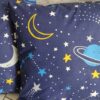 💫☪️⭐🪐Komplet 2 szt poszewki 40x40 cm kosmos gwiazdy planety granatowe 100% bawełna HandmadebyAmia