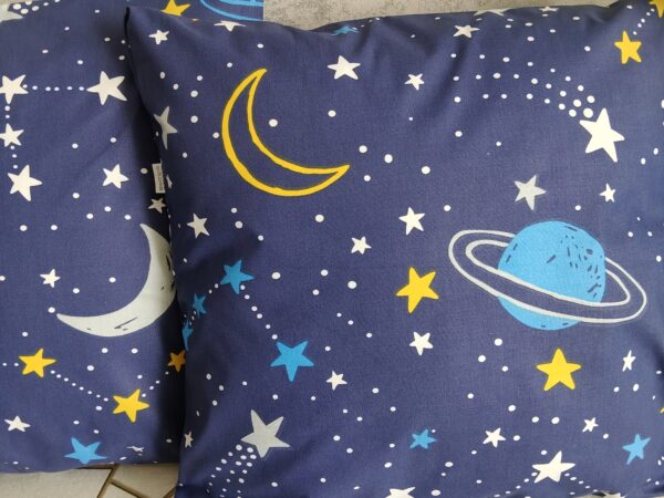 💫☪️⭐🪐Komplet 2 szt poszewki 40x40 cm kosmos gwiazdy planety granatowe 100% bawełna HandmadebyAmia