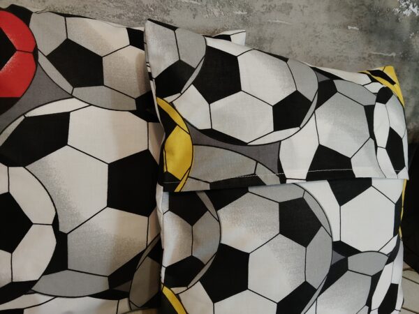 ⚽⛹️‍♀️Komplet 2 szt poszewki 40x40 cm piłka nożna kolorowe piłki 100% bawełna HandmadebyAmia