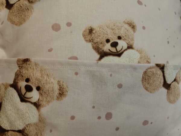 🧸🤍🤍🧸Komplet 2 szt poszewki 40x40 cm misie z serduszkiem różowe tło 100% bawełna HandmadebyAmia