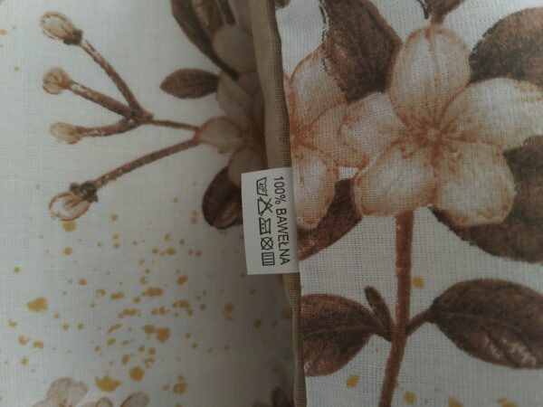 🏵️🌿Komplet 2 szt poszewki 40x40 cm kwiaty beżowe styl boho 100% bawełna HandmadebyAmia