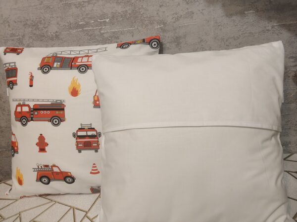 🚒🚒Komplet 2 szt poszewki 40x40 cm straż pożarna auta dziecięce 100% bawełna HandmadebyAmia