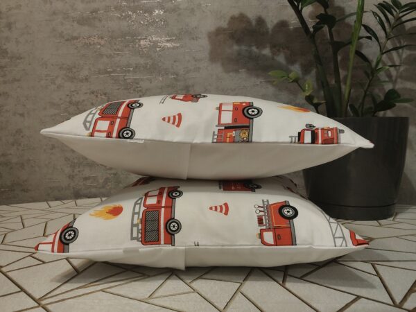 🚒🚒Komplet 2 szt poszewki 40x40 cm straż pożarna auta dziecięce 100% bawełna HandmadebyAmia