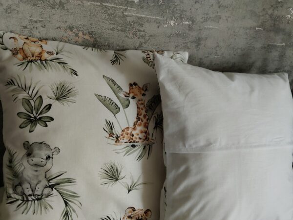 🦒🦛🦁🌴Komplet 2 szt poszewki 40x40 cm safari żyrafa lew dziecięce 100% bawełna HandmadebyAmia