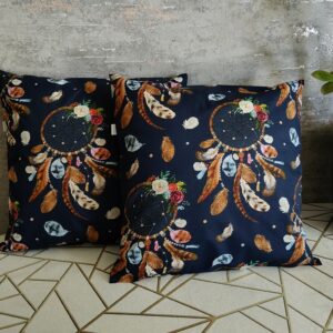 Komplet 2 szt poszewki 40x40 cm łapacz snów boho granatowe 100% bawełna HandmadebyAmia