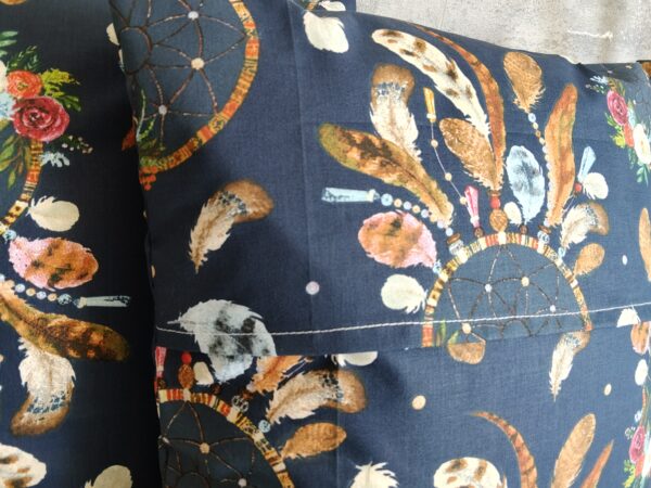 Komplet 2 szt poszewki 40x40 cm łapacz snów boho granatowe 100% bawełna HandmadebyAmia