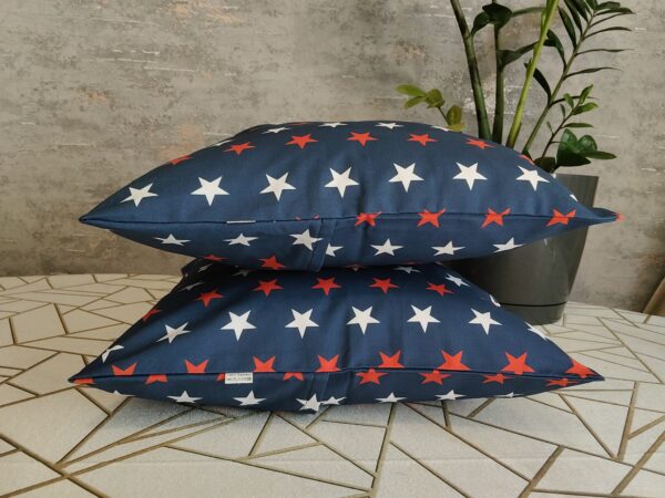 Komplet 2 szt poszewki 40x40 cm gwiazdki biało czerwone 100% bawełna HandmadebyAmia