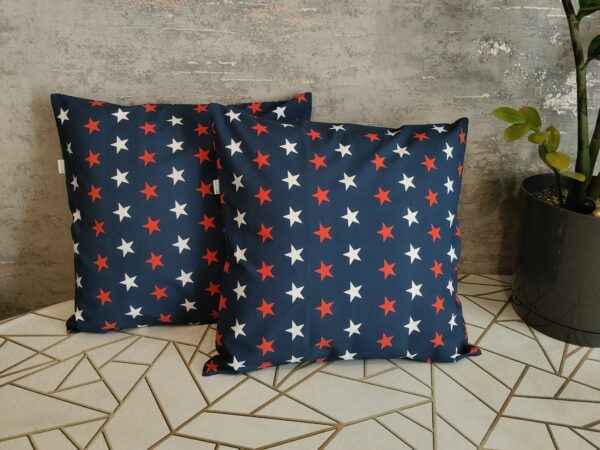 Komplet 2 szt poszewki 40x40 cm gwiazdki biało czerwone 100% bawełna HandmadebyAmia