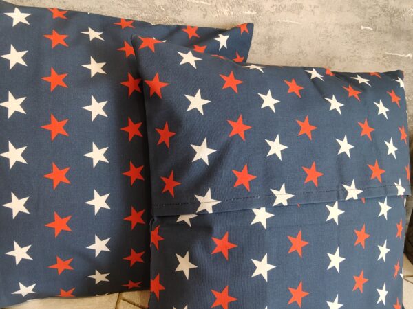 Komplet 2 szt poszewki 40x40 cm gwiazdki biało czerwone 100% bawełna HandmadebyAmia