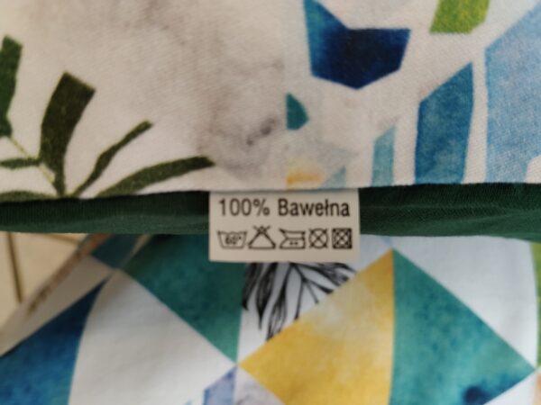 🌴🌴Komplet 2 szt poszewki 40x40 cm geometryczne palmy zielone 100% bawełna HandmadebyAmia