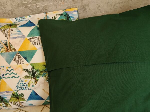 🌴🌴Komplet 2 szt poszewki 40x40 cm geometryczne palmy zielone 100% bawełna HandmadebyAmia