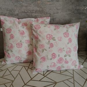 🌿🌹Komplet 2 szt poszewki 40x40 cm pastelowe róże jasne 100% bawełna HandmadebyAmia