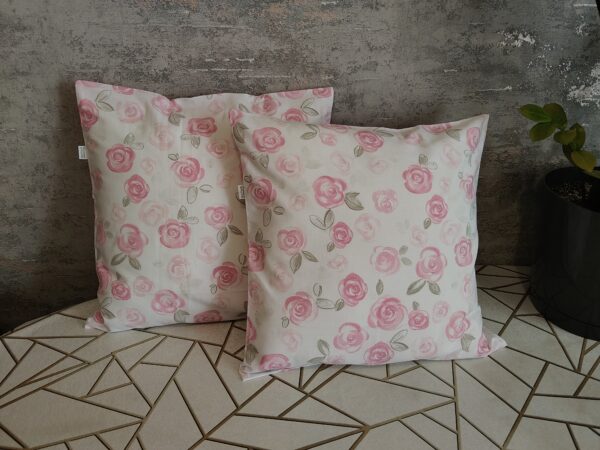 🌿🌹Komplet 2 szt poszewki 40x40 cm pastelowe róże jasne 100% bawełna HandmadebyAmia