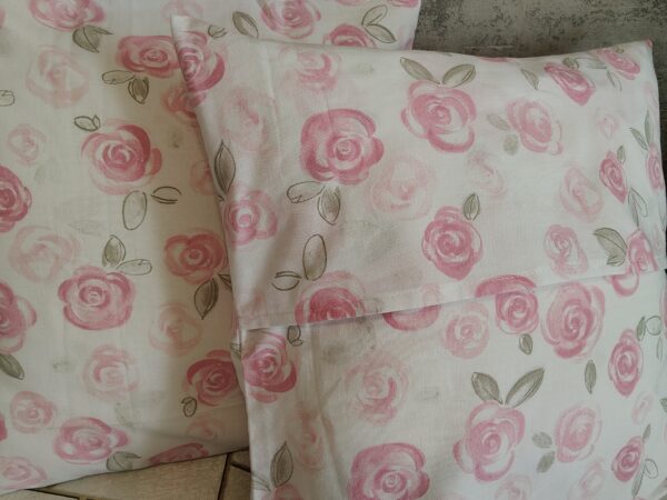 🌿🌹Komplet 2 szt poszewki 40x40 cm pastelowe róże jasne 100% bawełna HandmadebyAmia