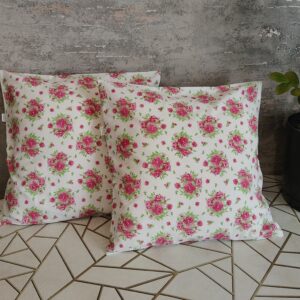 🌿🌹🌹Komplet 2 szt poszewki 40x40 cm róże vintage białe 100% bawełna HandmadebyAmia