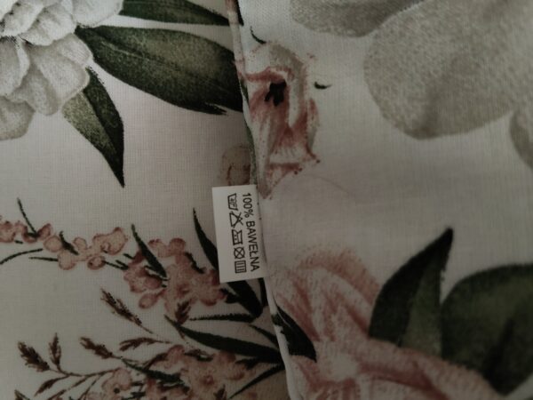 🌿🏵️🌿Komplet 2 szt poszewki 40x40 cm eleganckie kwiaty beż róż 100% bawełna HandmadebyAmia