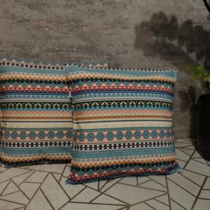 Komplet 2 szt poszewki 40x40 cm boho etno kolorowe geometryczne 100% bawełna HandmadebyAmia