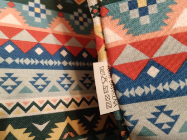 Komplet 2 szt poszewki 40x40 cm boho etno kolorowe geometryczne 100% bawełna HandmadebyAmia