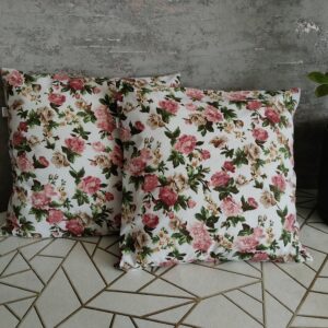 🌸🌿💮Komplet 2 szt poszewki 40x40 cm kwiaty vintage róże klasyczne 100% bawełna HandmadebyAmia