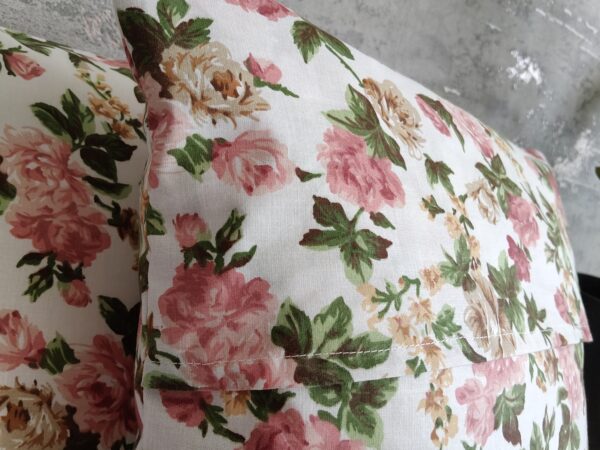🌸🌿💮Komplet 2 szt poszewki 40x40 cm kwiaty vintage róże klasyczne 100% bawełna HandmadebyAmia