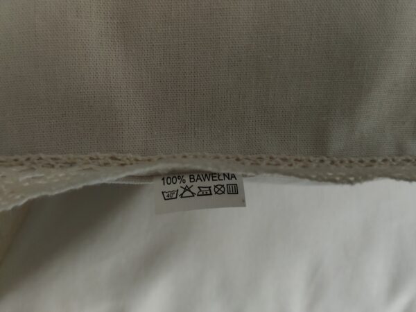 Komplet 2 szt poszewki 40x40 cm beżowe z koronką eleganckie boho 100% bawełna HandmadebyAmia