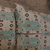 Komplet 2 szt poszewki 40x40 cm geometryczne boho aztec turkus czerwony 100% bawełna HandmadebyAmia
