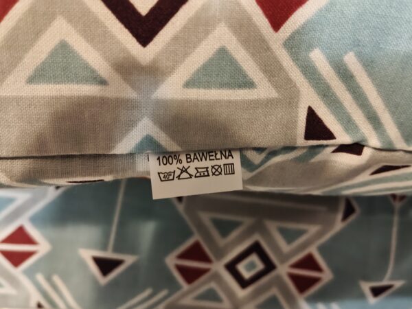 Komplet 2 szt poszewki 40x40 cm geometryczne boho aztec turkus czerwony 100% bawełna HandmadebyAmia