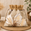 Woreczek bawełniany dwustronny 24x23 cm, brazowo-karmelowy, wielofunkcyjny – Handmade by Amia