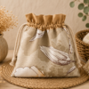 Woreczek bawełniany dwustronny 24x23 cm, brazowo-karmelowy, wielofunkcyjny – Handmade by Amia