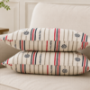 Poszewki 2 szt 40x40 styl marynistyczny paski kotwice bawełna HandmadebyAmia