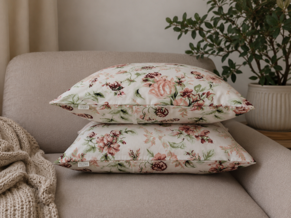 2 szt poszewki 40x40 kwiaty vintage róże bawełna HandmadebyAmia