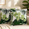 Poszewki 40x40 cm liście tropikalne zielone monstera palma 100% bawełna HandmadebyAmia