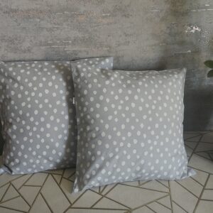oplus_0 Poszewki 40x40 bawełna – szare w białe plamki minimalistyczne | HandmadebyAmia