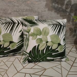 Poszewki 40x40 cm liście tropikalne zielone monstera palma 100% bawełna HandmadebyAmia