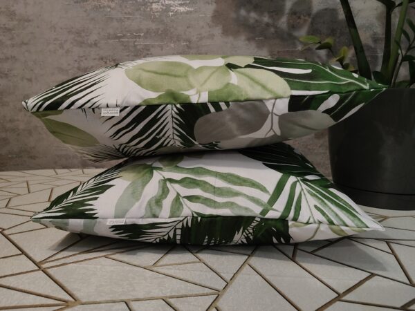 Poszewki 40x40 cm liście tropikalne zielone monstera palma 100% bawełna HandmadebyAmia